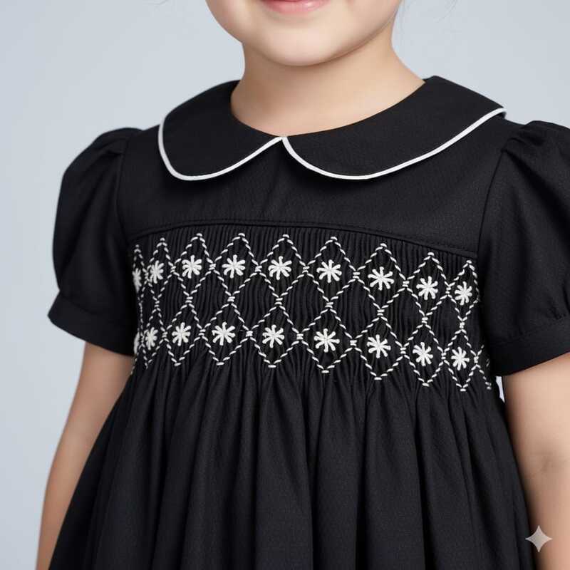 Hand Smocked and Hand Embroidered Frock