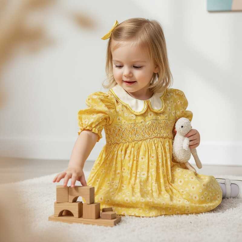 100% Cotton Hand Smocked Frock